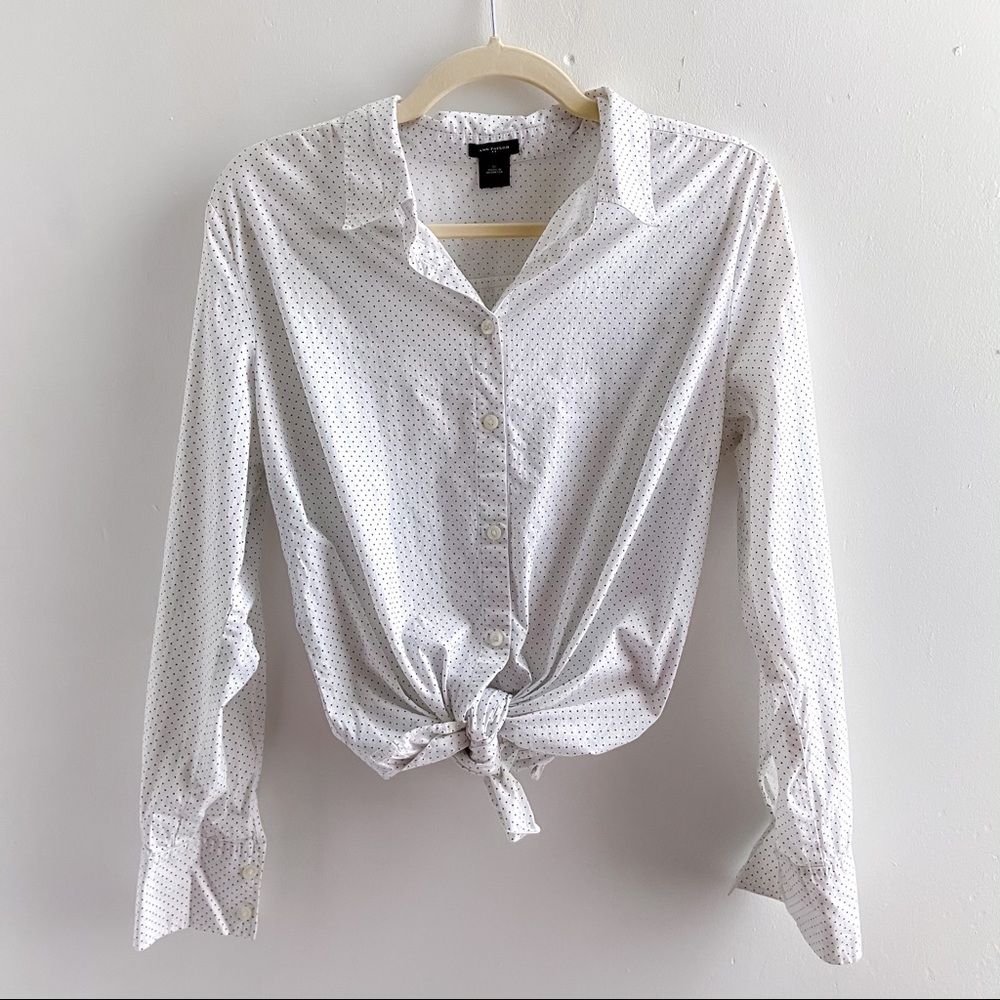 Ann Taylor Polka Dot Work Shirt
